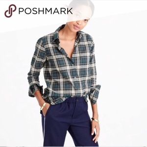 J Crew Multi Color Plaid Shirt sz 6